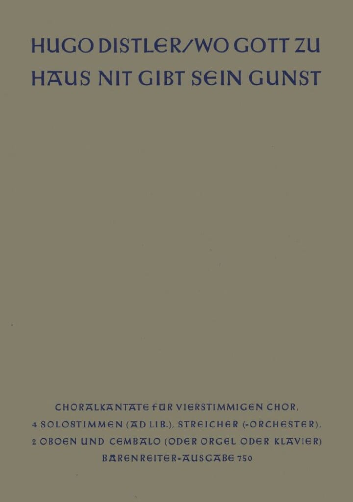 Wo Gott zuhaus nit gibt sein Gunst